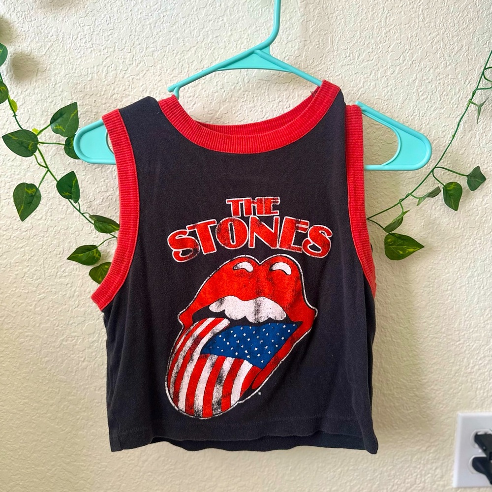 Cropped Rolling Stones high neck tee